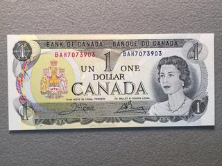 1973 Canada One Dollar Bill, S/N BAH7073903.