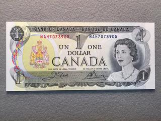 1973 Canada One Dollar Bill, S/N BAH7073905.