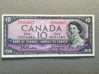 1954 Canada Ten Dollar Bill, S/N ZD2362667.