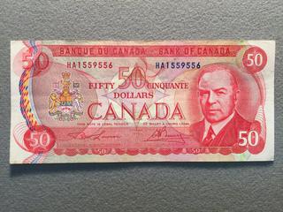 1975 Canada Fifty Dollar Bill, S/N HA1559556.