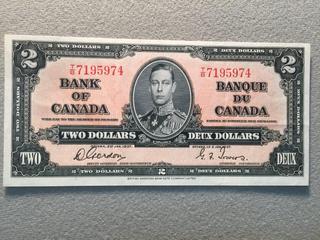1937 Bank of Canada Ten Dollar Bill, S/N TB7195974.