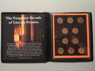 The Forgotten Decade of Lincoln Pennies Collection 1950-59.