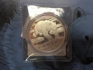 2014 Canada Fifty Dollar .9999 Fine Silver Coin, Polar Bear.