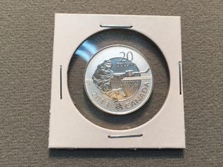 2013 Canada Twenty Dollar .9999 Fine Silver Coin, Hockey Player.