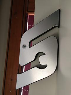 Stainless Plated Snap On Sign, 22 1/2" Tall x 11" Wide.