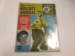 Official National Hockey Annual '71 Magazine.