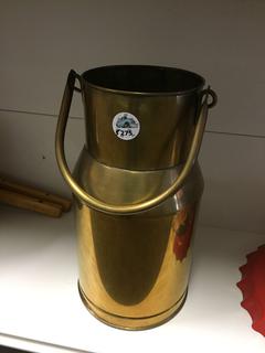 Brass Bucket, 17 1/2" Tall.