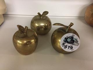 (3) Brass Apple shaped Bells.