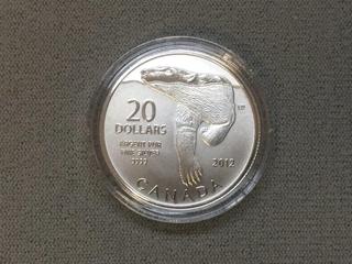 2012 Canada .9999 Fine Silver Twenty Dollar Coin.