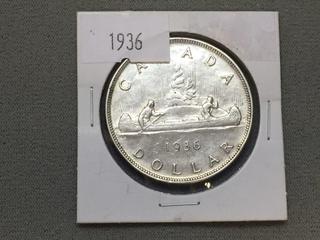 1936 Canada Silver Dollar.