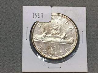 1953 Canada Silver Dollar.