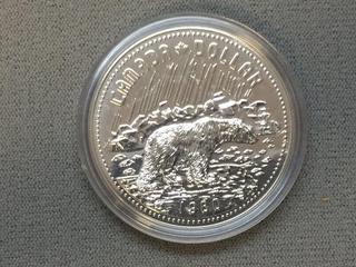 1980 Canada Commemorative Artic Territories Centennial Silver Dollar.