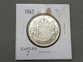 1947 Canada Fifty Cent Silver Coin