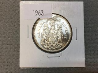 1963 Canada Fifty Cent Silver Coin