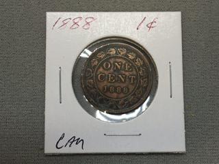 1888 Canada One Cent Coin.