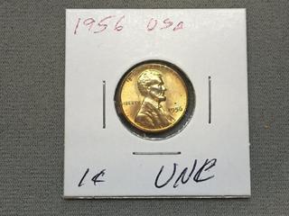 1956 USA One Cent Coin (Uncirculated)