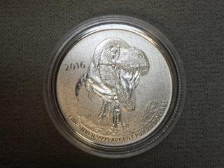 2016 Canada .9999 Fine Silver Twenty Dollar Dinosaur Coin.