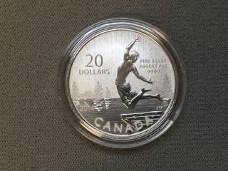 2014 Canada .9999 Fine Silver Twenty Dollar Summer Fun Coin.