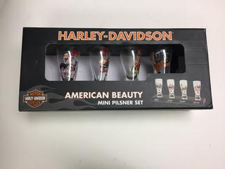 Harley Davidson American Beauty Mini Pilsner Set.