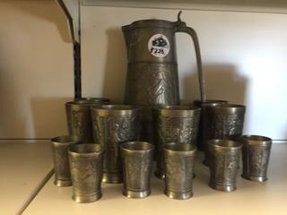 Holland Metal Tea pot/Kettle & Cup Set.