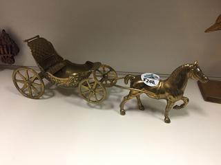 Brass Horse & Cart Decoration.