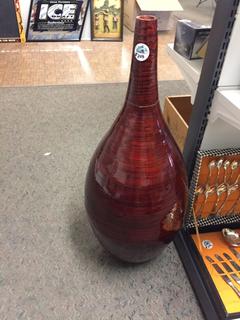 Large Red Vase, 34 3/4" Tall.