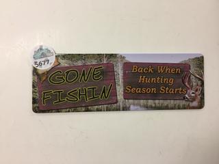 Gone Fishing Sign.