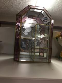 Clear & Pink Plastic display Case, 12" Tall.