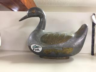 Metal Duck That Opens into Storage.