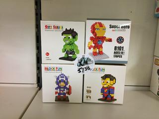 (4) Diamond Blocks Lego Style toys.