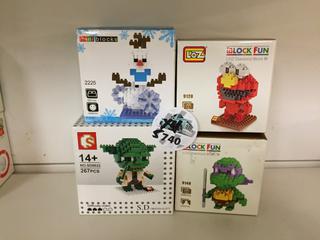 (4) Diamond Blocks Lego Style toys.