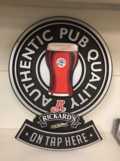 Rickards Red On Tap Here Sign, 21 1/2" x 16 3/4".