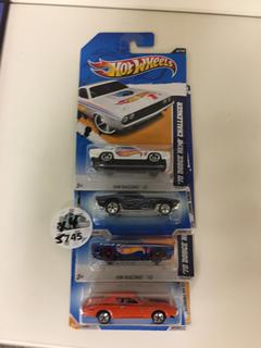 (4) Hot wheels Cars.