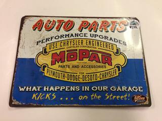 Auto Parts Sign, 15" x 11".