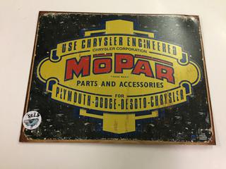 Mopar Chrysler Sign, 16" x 12 1/2".