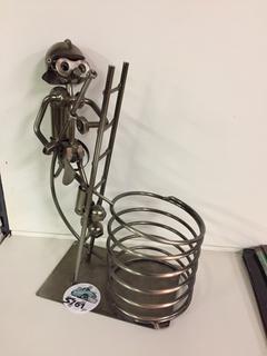 Metal Army Man Wine Holder.