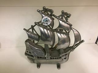 Light Up Metal Ship Decoration.