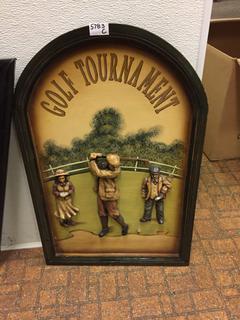 Wooden Golf Tournament Wall Decor, 15 3/4" x 24".