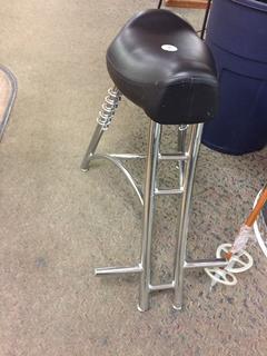 Bike Seat Style Stool With Foot Pegs.