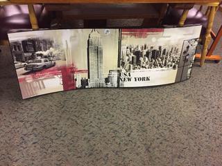 USA New York Waved Sign/Decor, 58" x 19 1/2".