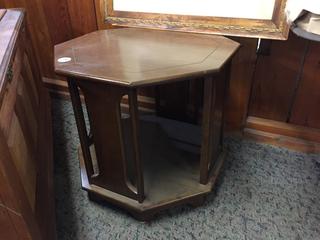 Octagon Side Table, 21" Tall x 23 1/2" Wide.