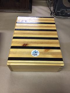 Wooden Box with Assorted Coins From Around The World.