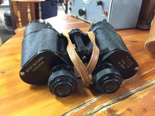 International Coated Optics 7 X 50 Field 7.1Degree Binoculars in Leather Case.