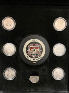 2002 NHL All Stars Commemorative Stamp And Coin Set.