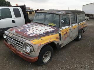 1965 International Travelall c/w Inline 6, Manual. Showing 89629 miles. S/N CW28943-A-6.