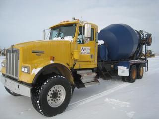 2000 Kenworth W900 T/A Cement Truck c/w Cummins ISM 335 HP, Eaton 15 Spd, Diff. Locks, Booster Axle, Kimble Mixer, Drum Volume 498 Cubic Feet, 428 (Kimble S/N K211HD1658) S/N 1NKWL00X9YS853168. Showing 100,213 Kms and 2360 Hours. Current Safety.