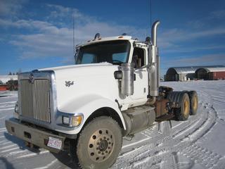 2006 International Eagle T/A Truck Tractor c/w Cummins ISX1500, Eaton 13 Spd, A/C, Diff. Locks, PTO, Hyd. Tank & Pump, 3" T and E fluid transfer pump installed in custom box. And - brand new tires, Showing 706,474 Kms. S/N 2HSCHAPR76C304905.

