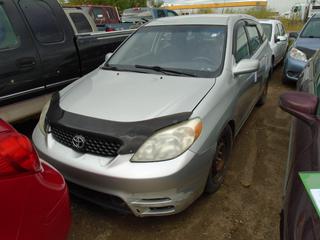 2003 Toyota Matrix XRS Crossover C/w 1.8L, 4-Cyl. VIN 2T1KY32E63C738083 *Note: Running Condition Unknown, No Key, Broken Windshield And Broken Tail Light, Buyer Responsible For Load Out*