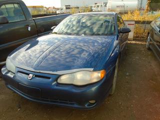 2004 Chevrolet Monte Carlo SS 2-Door Coupe C/w 3.8L, 6-Cyl, A/T, Sunroof. VIN 2G1WX12K249160878 *Note: Running Condition Unknown, No Keys, Parts Only, Buyer Responsible For Load Out*