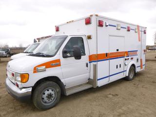 2006 Ford E-450 Ambulance c/w Diesel, A/T, 225/75R16 Tires, 6,373 KG GVWR, VIN 1FDXE45P96DA17938 *Note: Engine turns over*